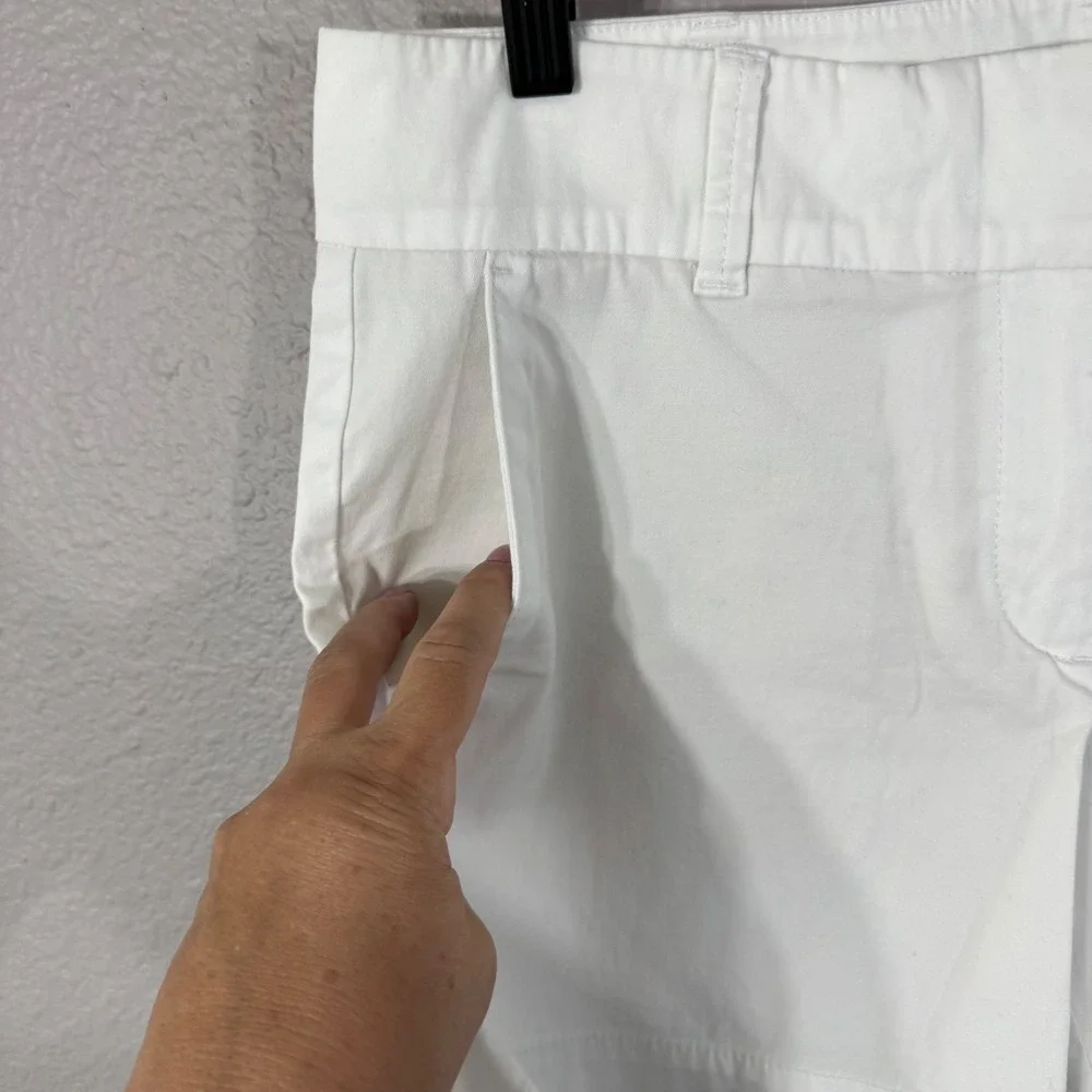 Talbots Women's Size 6 White Cotton Spandex‎ Stretch Pockets Chino Shorts